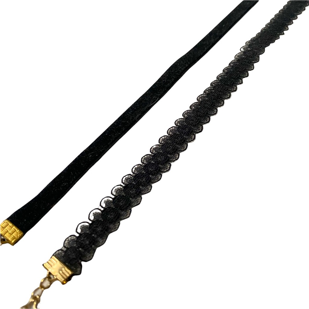 Set of Two Black Chokers
